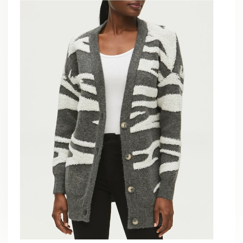 MICHAEL STARS NELL CARDIGAN IN CHARCOAL COMBO Size 3X NEW!